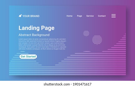 Landing Page Website Template Vector. Abstract colorful gradient. Vector illustration concepts of web page design for website and mobile website development. Easy to edit and customize.