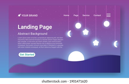 Landing Page Website Template Vector. Abstract colorful gradient. Vector illustration concepts of web page design for website and mobile website development. Easy to edit and customize.