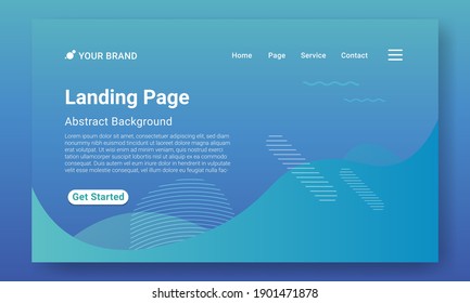 Landing Page Website Template Vector. Abstract colorful gradient. Design for website and mobile, Business Interface, Landing Web Page.