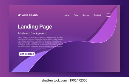 Landing Page Website Template Vector. Abstract colorful gradient. Design for website and mobile, Business Interface, Landing Web Page.