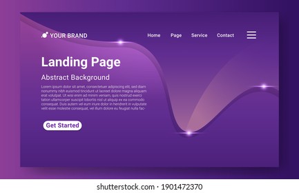 Landing Page Website Template Vektor. Abstrakter Farbverlauf. Design für Website und mobile, Business Interface, Landing-Webseite.