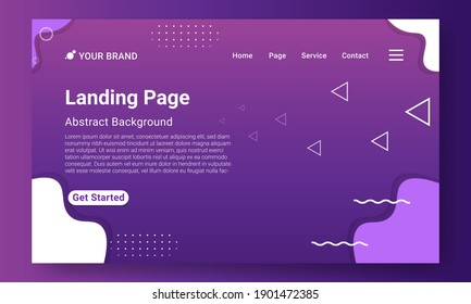 Landing Page Website Template Vector. Abstract colorful gradient. Design for website and mobile, Business Interface, Landing Web Page.