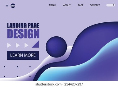 Landing Page Website Template Vector. Abstract colorful gradient