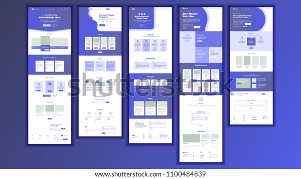 Landing\
Page Website Template Vector.  Business Interface. Landing Web\
Page. Responsive Ux Design. Responsive Blank. Finance Career\
Service.  Opportunity Mail Form.\
Illustration\
