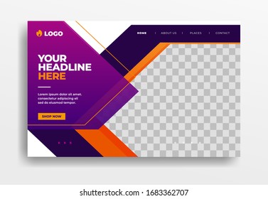 Landing page or website template. web themes professional for business startup company. promotion product. format vector eps