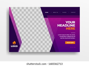 Landing page or website template. web themes professional for business startup company. promotion product. format vector eps