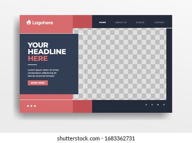 Landing page or website template. web themes professional for business startup company. promotion product. format vector eps