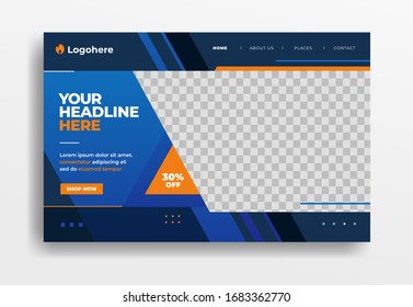 Landing page or website template. web themes professional for business startup company. promotion product. format vector eps