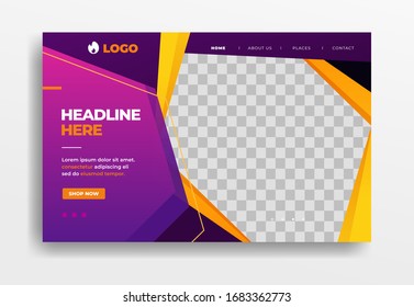 Página de inicio o plantilla de sitio web. temas web profesionales para empresas nuevas. producto promocional. formato vectoriales