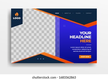 Landing page or website template. web themes professional for business startup company. promotion product. format vector eps