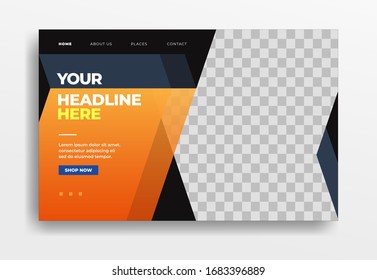 Landing Page oder Website-Vorlage. Web-Themen professionell für Unternehmensgründungen. Werbemittel. Format-Vektorillustration
