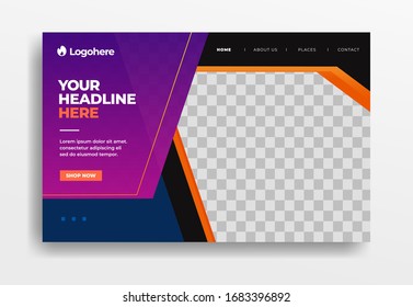 Landing page or website template. web themes professional for business startup company. promotion product. format vector eps