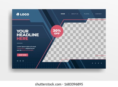 Landing page or website template. web themes professional for business startup company. promotion product. format vector eps