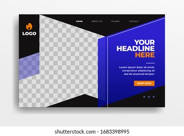 Landing page or website template. web themes professional for business startup company. promotion product. format vector eps
