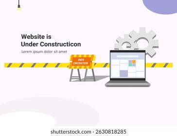 Landing page or website is under construction. Screen display when the website is unable to display the information it should because it is being repaired