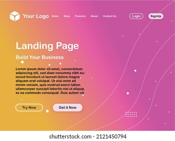 Landing Page Website Vector Template, Responsive UX Design Landing Web Page Illustration