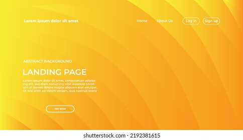 Landing page Yellow Background Template Design. Abstract Modern Website Background