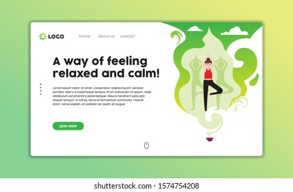 Landing page yoga class website template