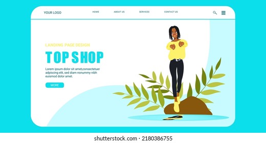 Landing page for a youth clothing store