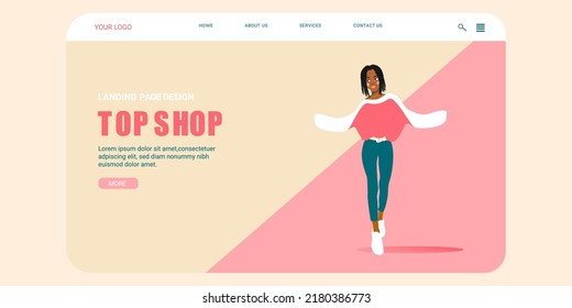 Landing page for a youth clothing store