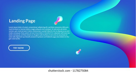 Landing page,3d geometric background,fluid shape illustration