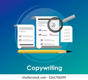 Landing page/documents flat icon - vector copy documents Illustration isolated for graphic and web design with "copy writing"