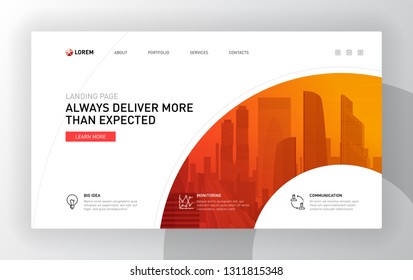 Landing pages templates set for business. Modern web page design concept layout for website. Vector illustration. Brochure cover, banner, slide show.
