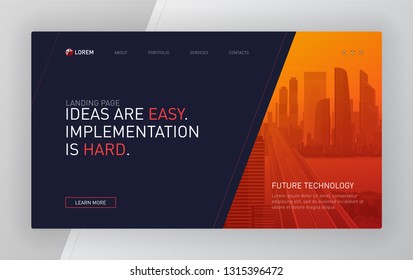 Landing pages templates set for business. Modern web page design concept layout for website. Vector illustration. Brochure cover, banner, slide show.