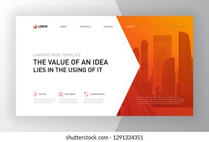 Landing pages templates set for construction. Modern web page design concept layout for website. Vector illustration. Brochure cover, banner, slide show.