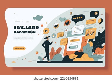 Landing pages of websites related to travel or communication and contact , Flat design