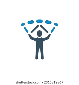 Landing or parachute icon vector illustration