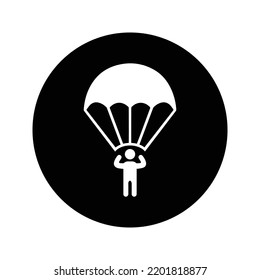 Landing, parachute, skydiving icon. Rounded vector graphics.