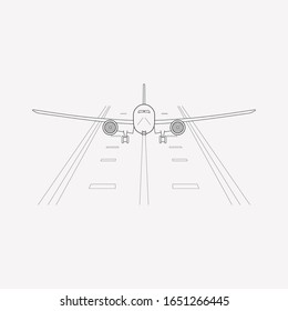 Landing plane icon line element. Vector illustration of landing plane icon line isolated on clean background for your web mobile app logo design.