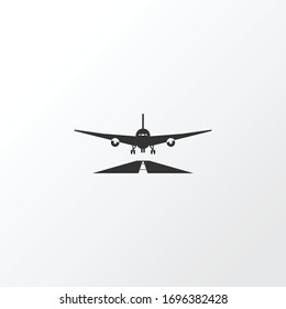 Landing plane icon symbol. Premium quality isolated jet element in trendy style.