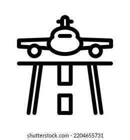landing plane line icon illustration vector graphic