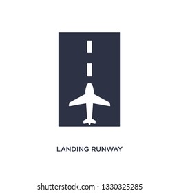 landing runway icon. Simple element illustration from airport terminal concept. landing runway editable symbol design on white background. Can be use for web and mobile.