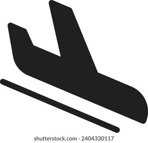 Icono de línea de vector único de aterrizaje