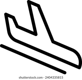 Icono de línea de vector único de aterrizaje