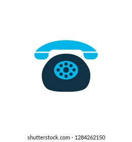 Landing telephone icon colored symbol. Premium quality isolated old phone element in trendy style.