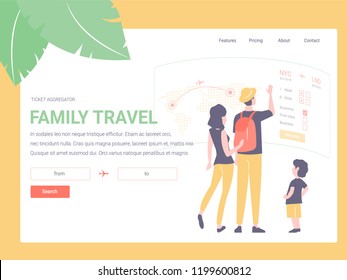 Landing Template. Family Book Plane Tickets Online. Planning A Family Trip For Mom, Dad And Son. Traveling Together.