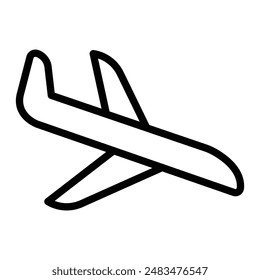 Diseño de iconos de línea de Vector de aterrizaje