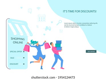 Landing web page template of Ecommerce retail