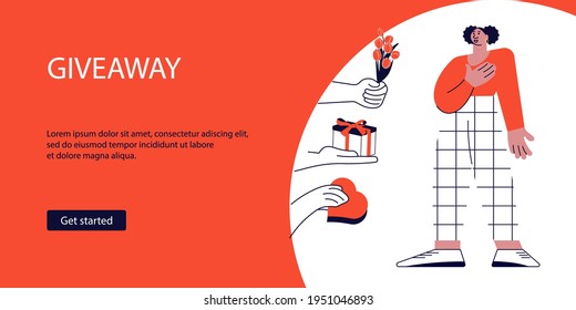 Landing webpage of Giveaway for promo in social network