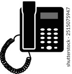 Landline Basic Phone, Booking sign, Room service, Telephone Icon, office phone