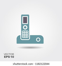 Landline Icon in flat style isolated on grey background. Vector illustration
