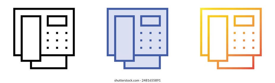 landline icon. Linear, Blue Fill and Gradient Style Design Isolated On White Background