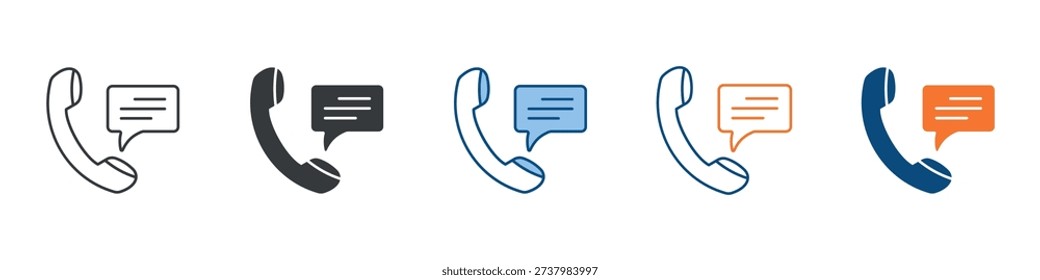 Landline Icon Set Multiple Style Collection