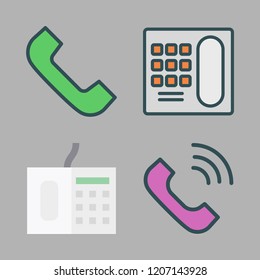 landline icon set. vector set about telephone icons set.