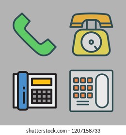 landline icon set. vector set about telephone icons set.