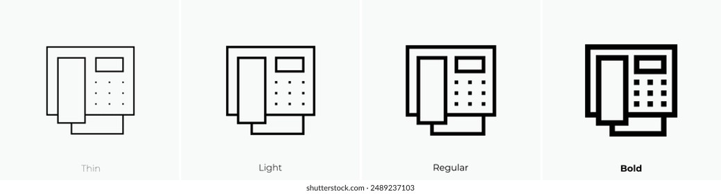 landline icon. Thin, Light Regular And Bold style design isolated on white background